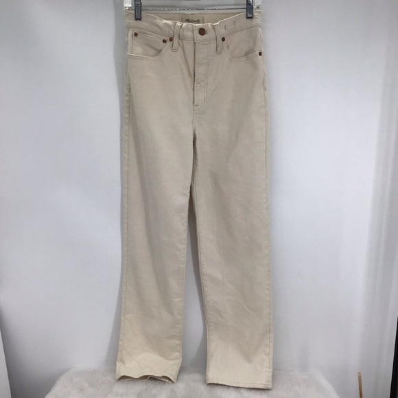 Madewell Perfect Vintage Straight Leg Jean Casual Creme Business Casual Size 27 - Picture 1 of 9